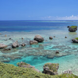 奇岩の転がる海