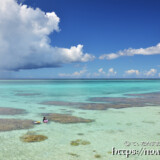 サンゴ礁の青い海
