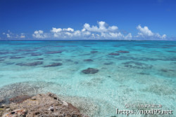 ムスヌン浜のサンゴ礁の海