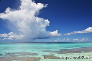 サンゴ礁の海に浮かぶ入道雲-フナクス-
