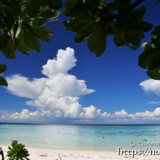 新城海岸に現れた入道雲