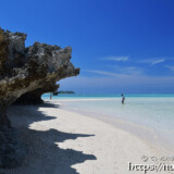 干潮時に見られる侵食された岩