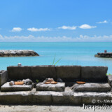 漁港にある海に面した拝所