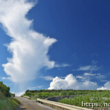 入道雲と上にのびる雲