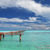 下地島17ENDの青い海と雲