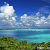 伊良部大橋と入道雲-牧山展望台