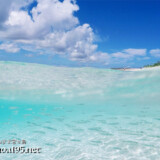 目の前を横切る小魚の群れ-来間島猫の舌ビーチ