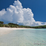 ビーチと真夏の入道雲