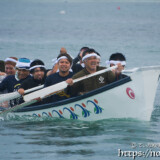 迫力満点の漕ぎっぷり-狩俣海神祭