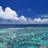 珊瑚礁の海と夏の雲-インギャーマリンガーデン