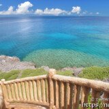 螺旋階段から見る青い海-狩俣の展望台（※現在は撤去されています）