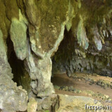 地面までのびた鍾乳石-成川ガー