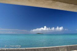東家から見る海と大神島-島尻漁港
