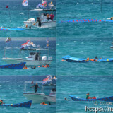 【職域対抗第2レース】転覆してしまった青チーム-池間島海神祭