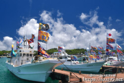 海神祭を祝う大漁旗-池間島海神祭