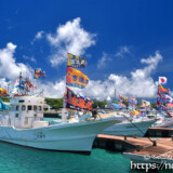 海神祭を祝う大漁旗-池間島海神祭